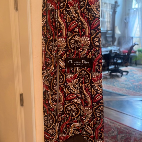 CHRISTIAN DIOR MENS PAISLEY TIE - Picture 1 of 4